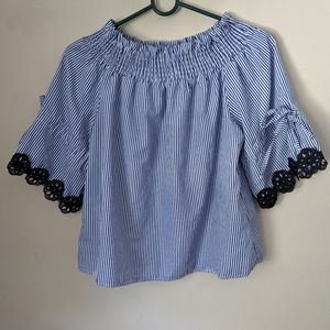 Striped off the sleeve top